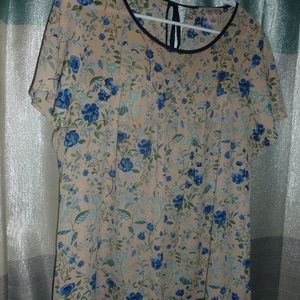 Nanette Lepore blouse XL 14 floral yellow